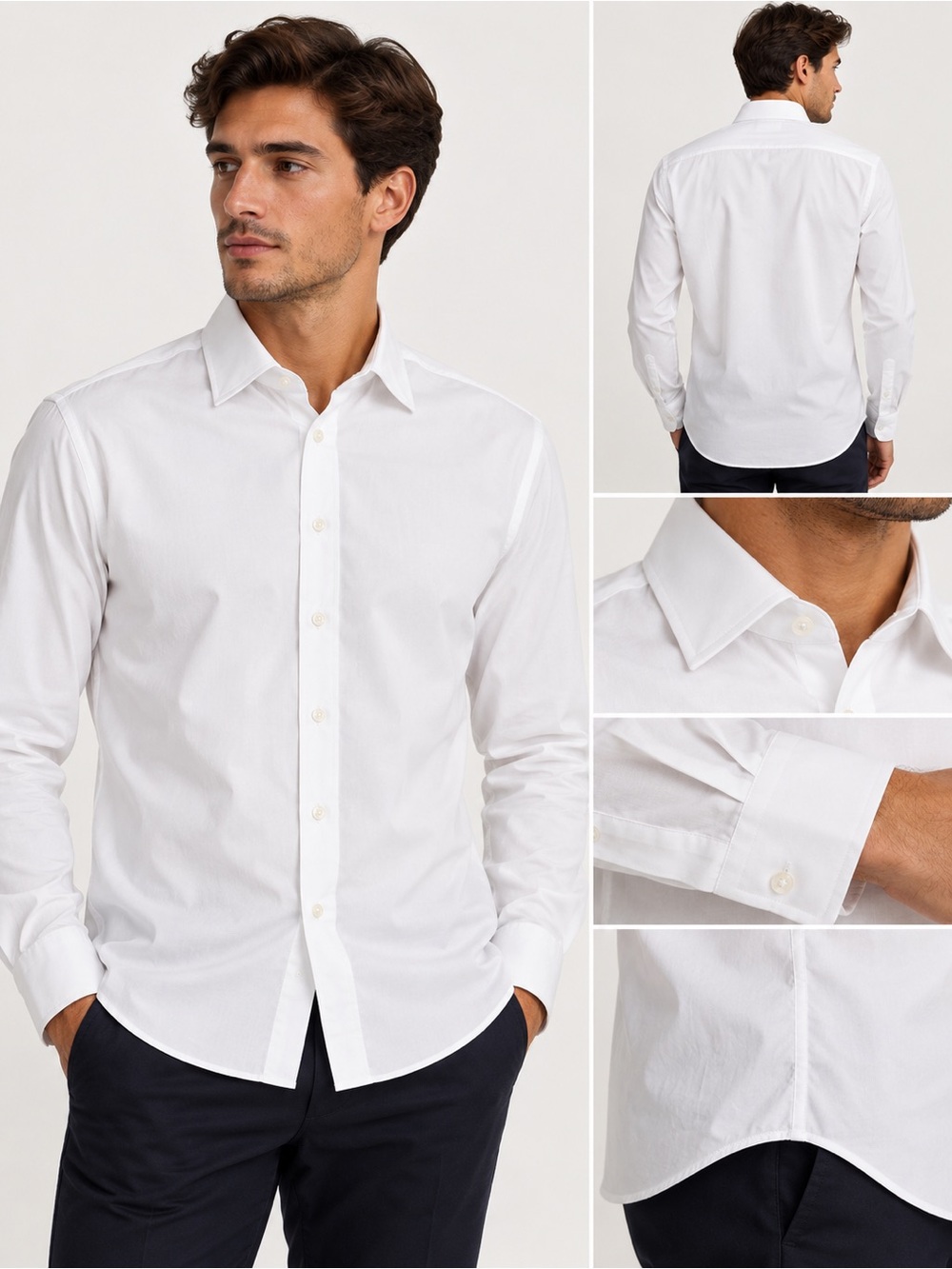 J.Crew Men’s Slim Fit White Stretch Cotton Button Down Shirt Size L